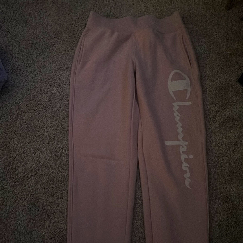 light pink champion sweatpants - size small, runs small